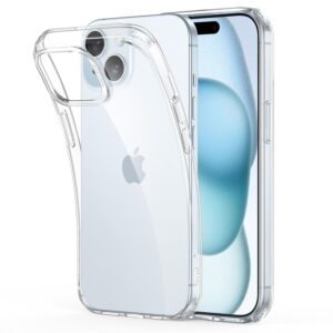Case for iPhone 15 Silicone Case Clear Transparent Shockproof Scratch Resistant Protective Phone Soft Silicone Slim Cover for iPhone 15 (Transparent)
