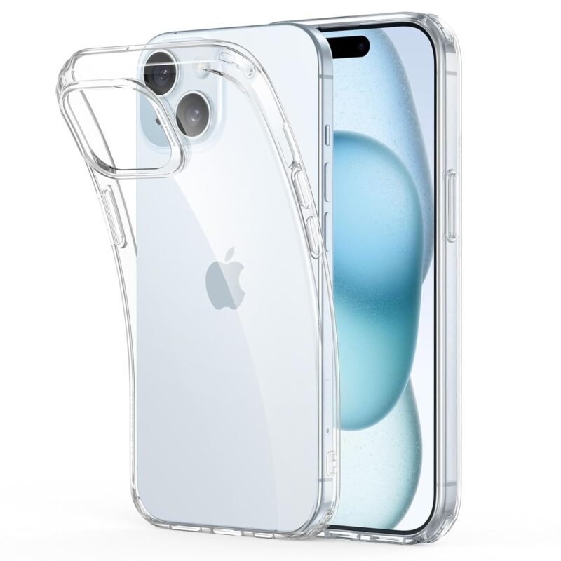 Case for iPhone 15 Silicone Case Clear Transparent Shockproof Scratch Resistant Protective Phone Soft Silicone Slim Cover for iPhone 15 (Transparent)