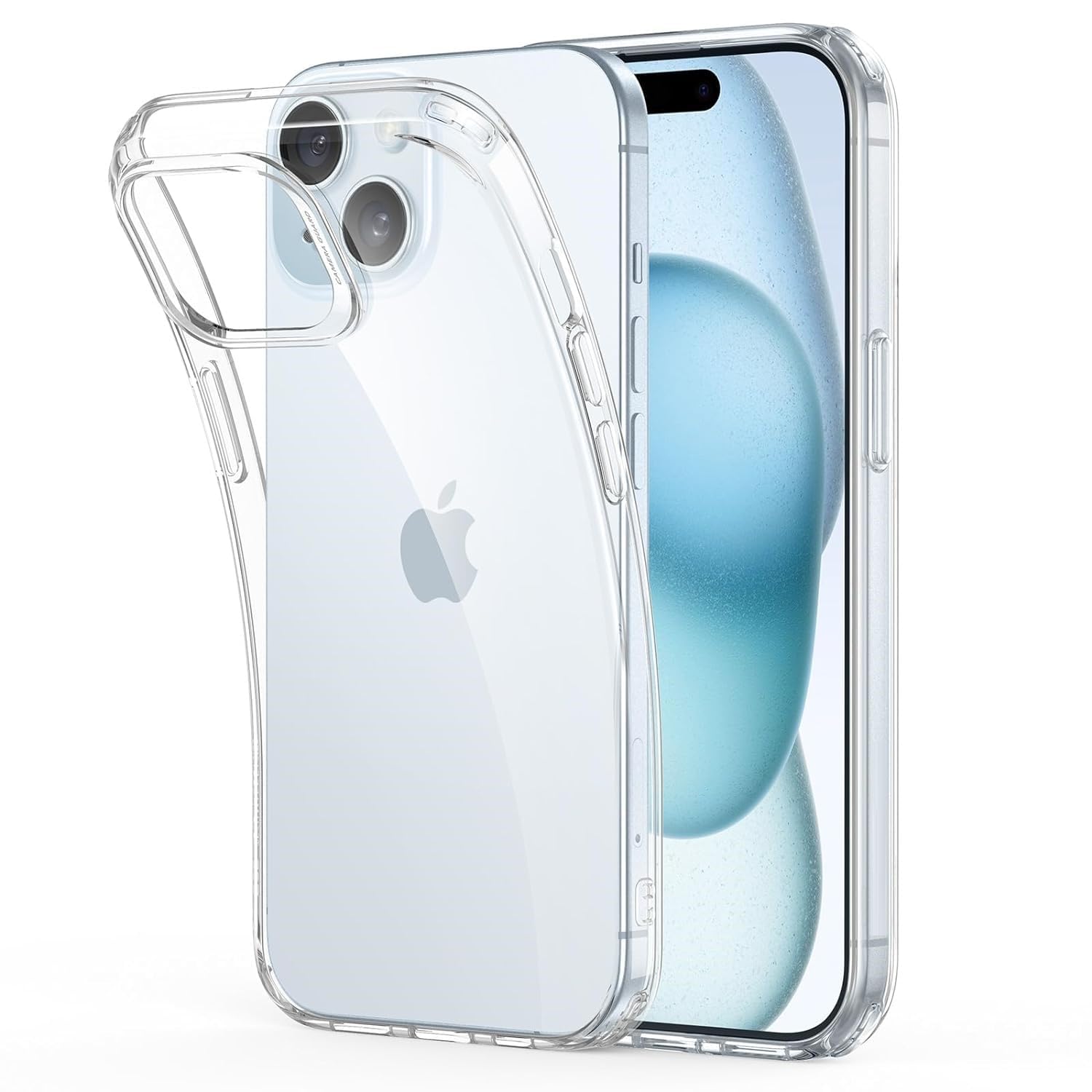Case for iPhone 15 Silicone Case Clear Transparent Shockproof Scratch Resistant Protective Phone Soft Silicone Slim Cover for iPhone 15 (Transparent)