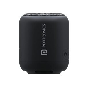 Portronics SoundDrum 1 12W TWS Portable Bluetooth Speaker with Powerful Bass, Bluetooth 5.3V, 360° Surround Sound, USB Drive in, Type C Fast Charging(Black)